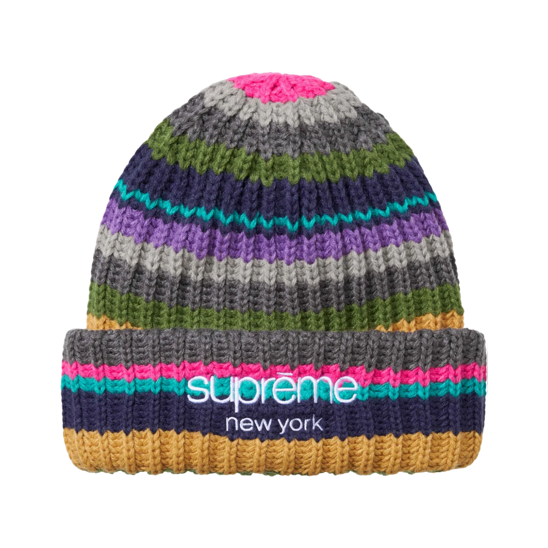 - Supreme Classic Logo Chunky Ribbed Beanie Multicolor - 26FW
