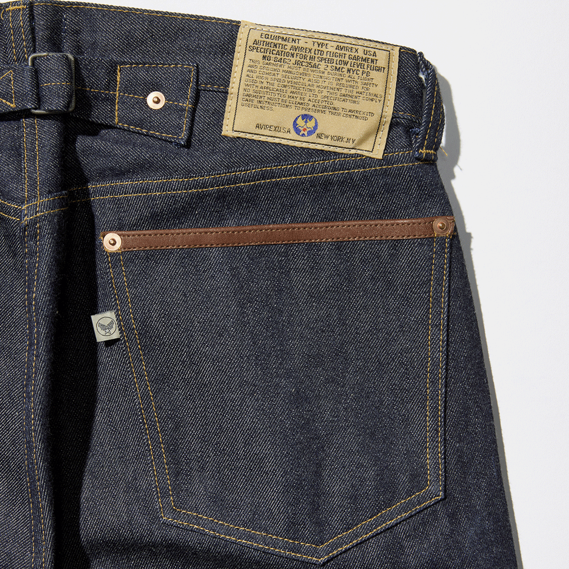 [예약배송] 아비렉스 헤리티지 타입 1 레더 팬츠 브라운([예약배송] Avirex Heritage Denim Type-1 "Leather" Pants Brown) - 5