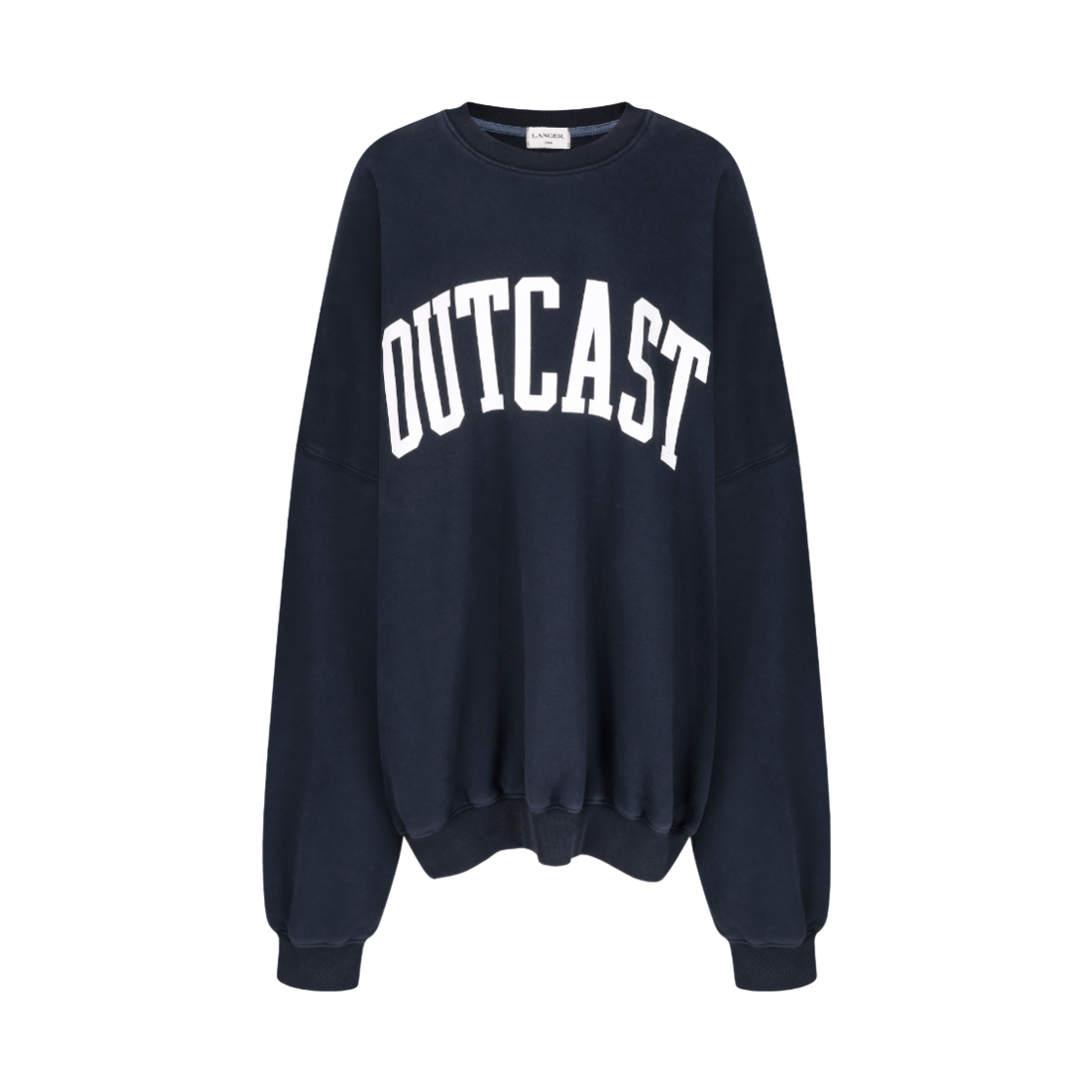 랑거 아웃캐스트 워시드 레터링 스웨트셔츠 네이비(Langer Outcast Washed Lettering Sweatshirt Navy)