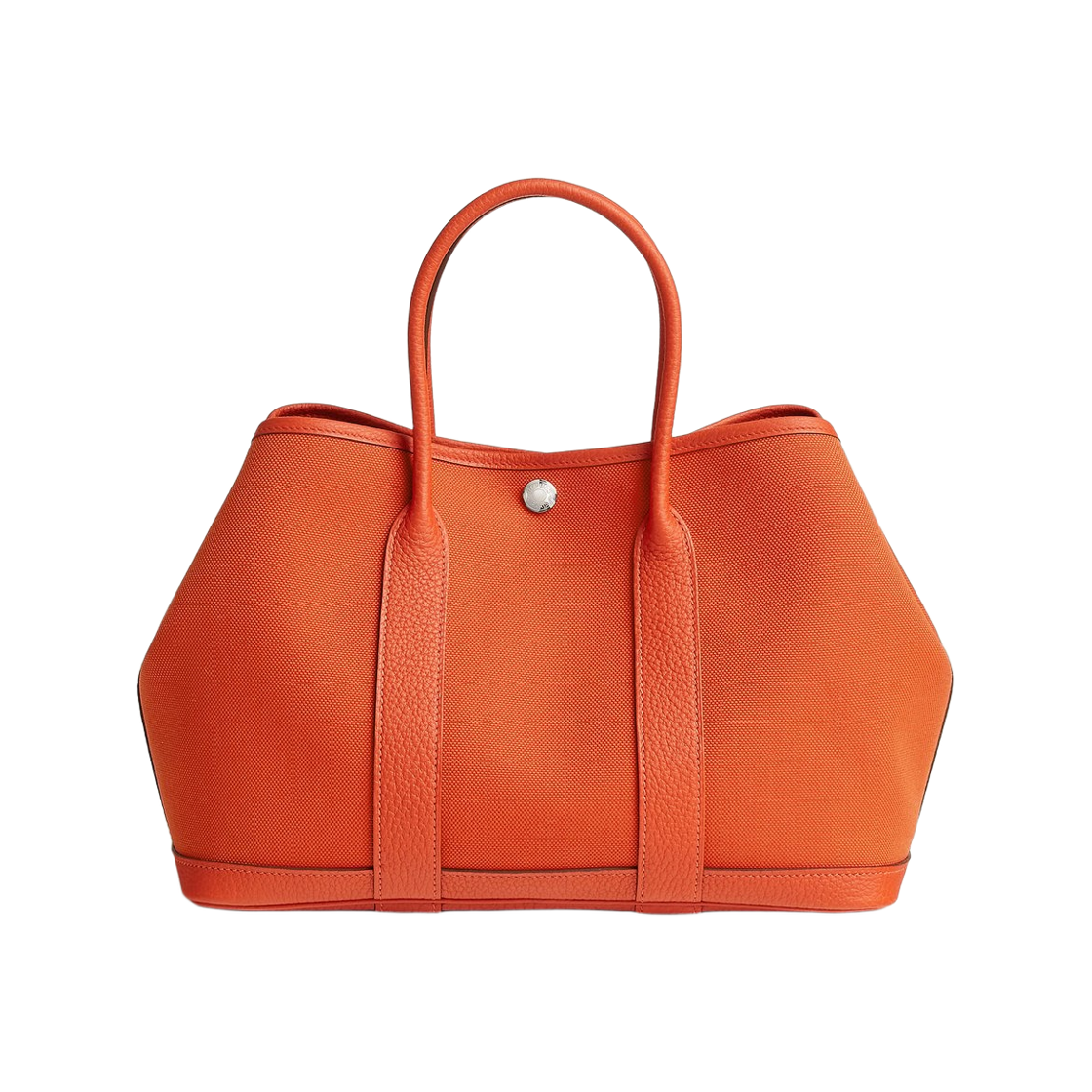 H069573CKDM Hermes Garden Party 30 Bag Canvas Negonda & Palladium Tangerine