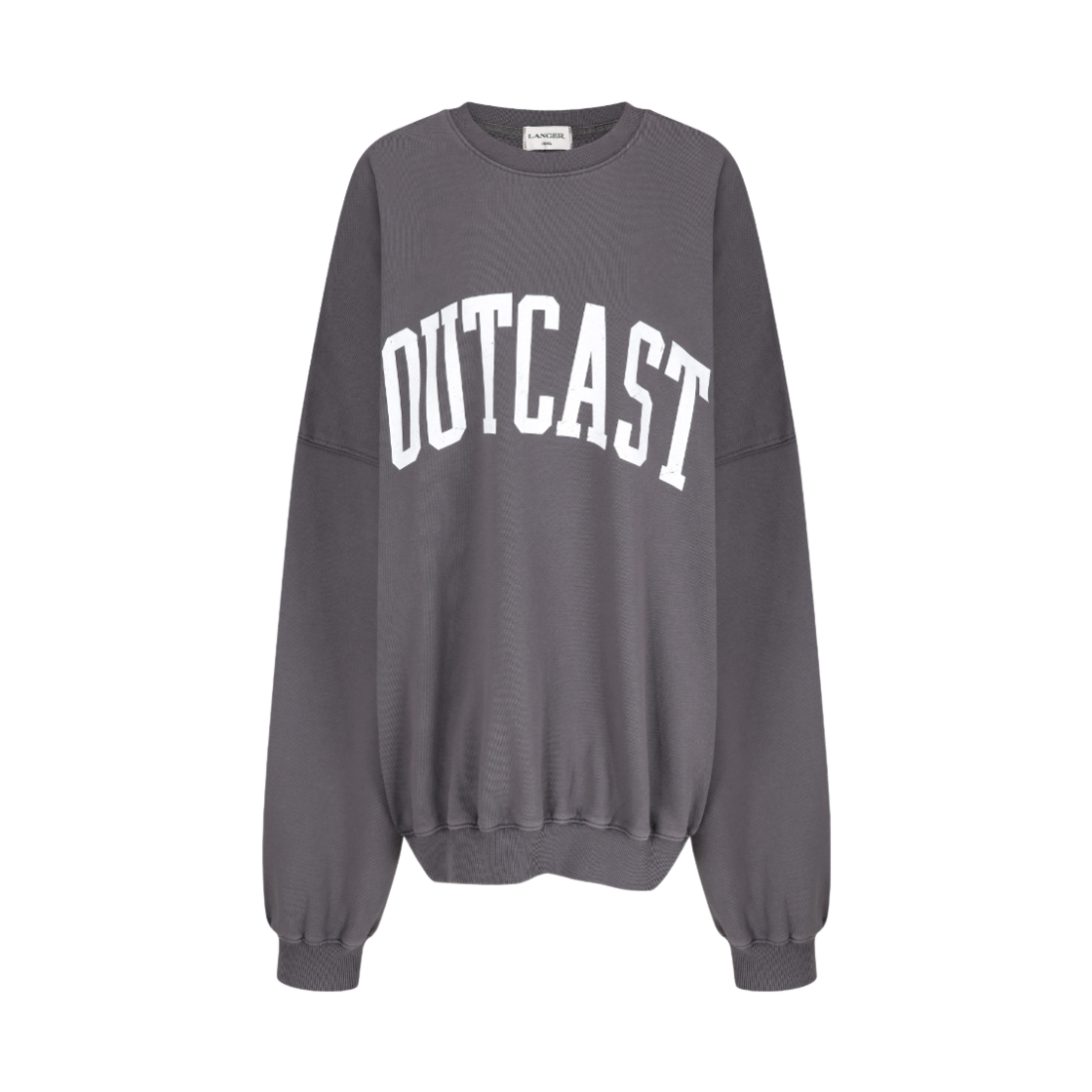 랑거 아웃캐스트 워시드 레터링 스웨트셔츠 라이트 차콜(Langer Outcast Washed Lettering Sweatshirt Light Charcoal)