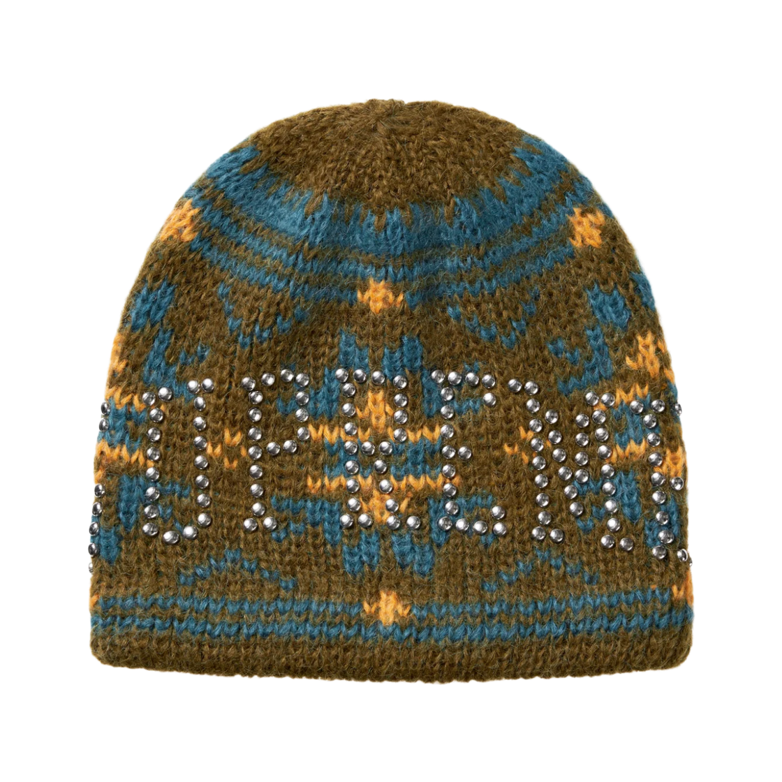 - Supreme Studded Fair Isle Beanie Olive Brown - 26FW