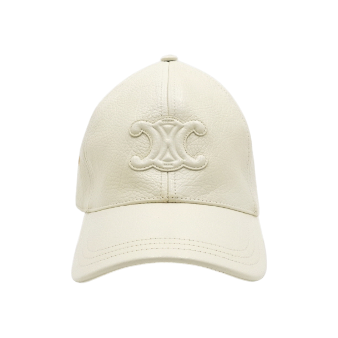 ITUNF7F7P2N7 Celine White Triomphe Baseball Cap