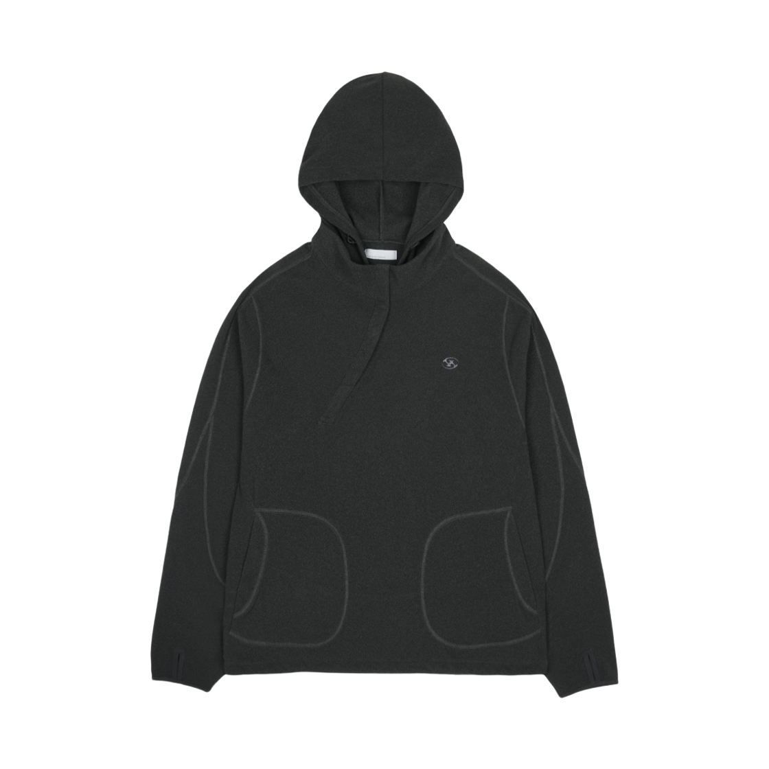 산산기어 레이어드 후디 차콜(Sansan Gear Layered Hoodie Charcoal)