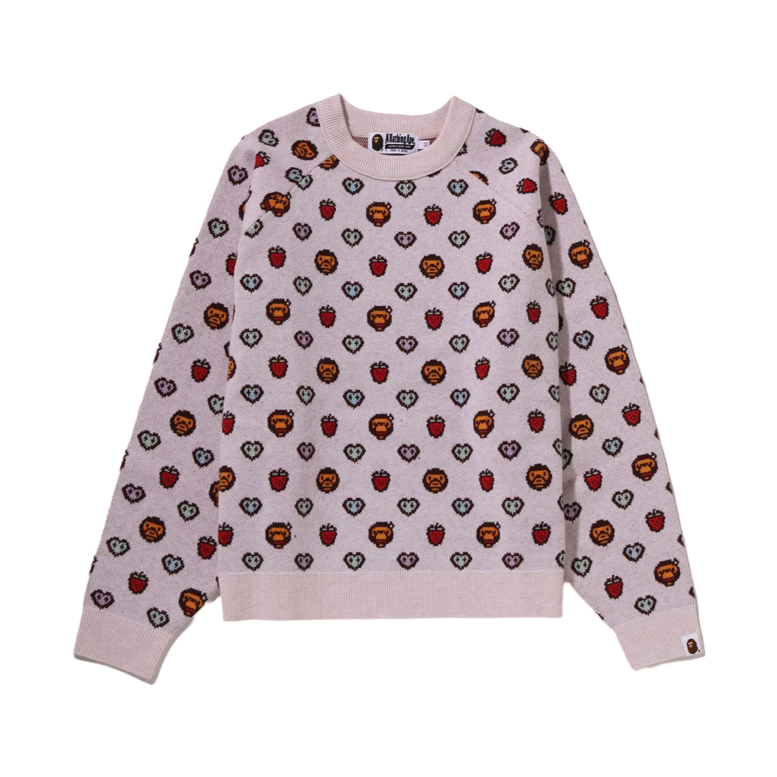 - (W) BAPE Milogram Sweets Pattern Oversized Sweater White