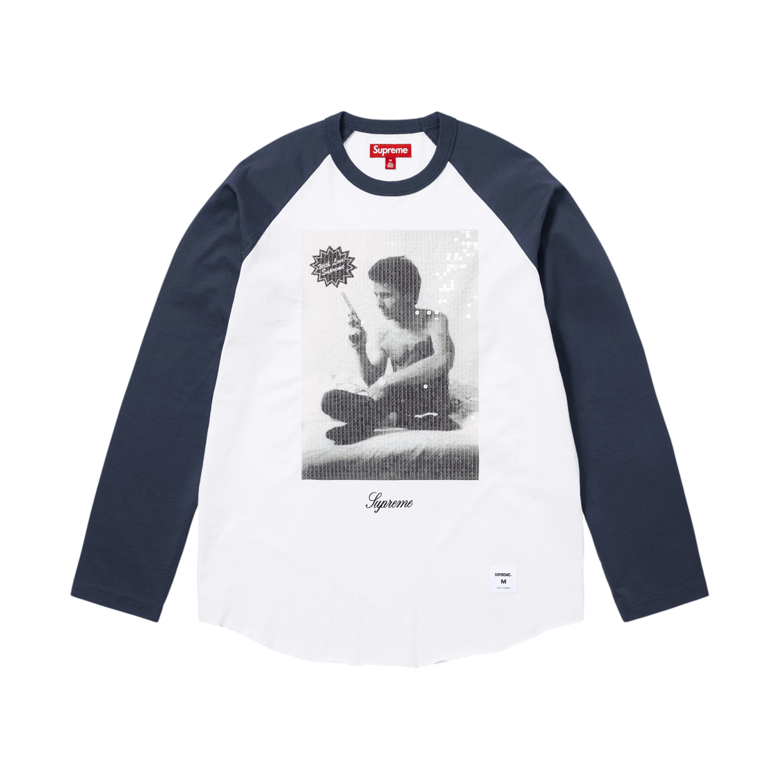 - Supreme x Larry Clark Sequin Raglan L/S Top Navy - 26FW