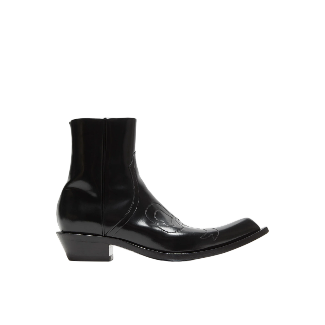 BD0401-900 Acne Studios Pointed Cowboy Ankle Boots Black