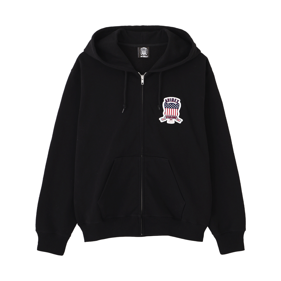 [예약배송] 아비렉스 시그니처 바시티 짚업 파카 블랙([예약배송] Avirex Signature Varsity Zip Up Parka Black) - 2