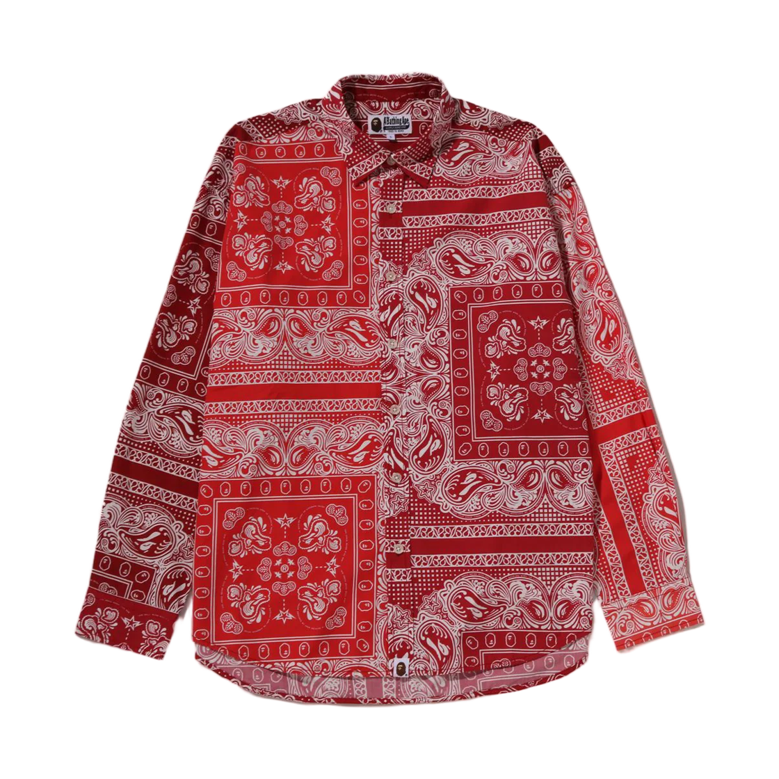 - BAPE Paisley Pattern L/S Shirt Red