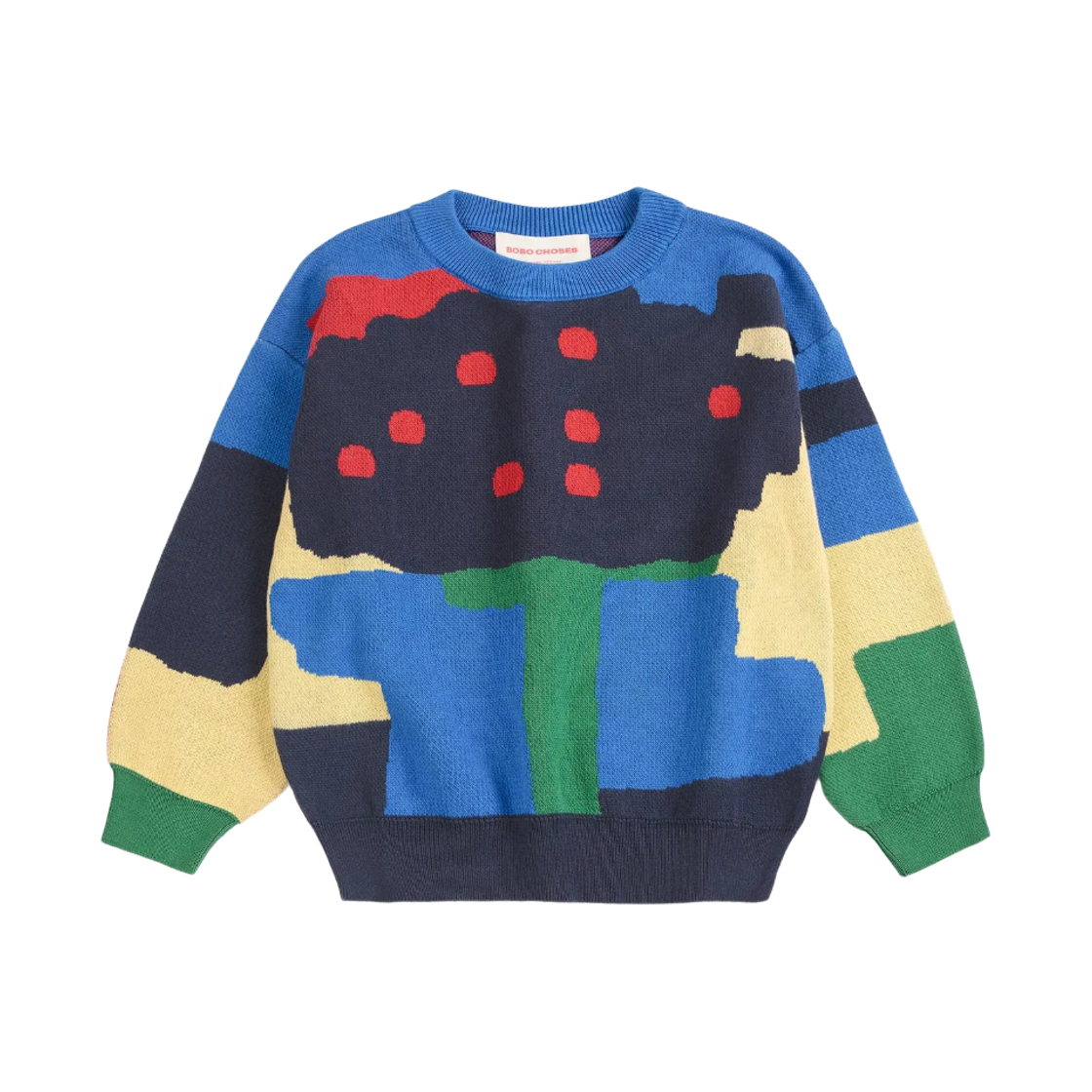 226AC086 (Kids) Bobo Choses Paint Forest All Over Jacquard Jumper Multicolor