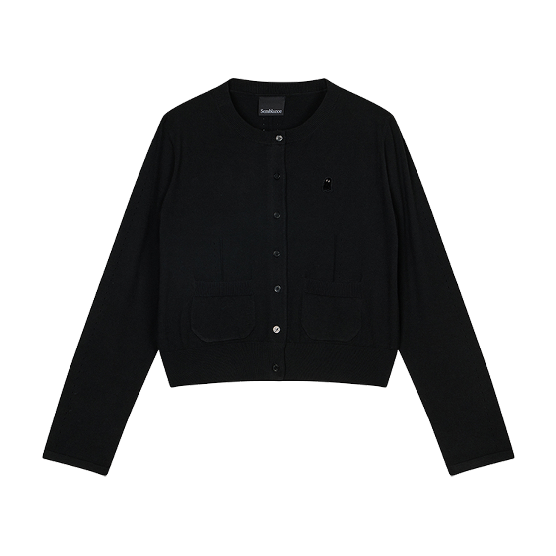 ZI4KT803BK ZIOSONGZIO SEMBLANCE WOMAN SLIM COLLARLESS CARDIGAN BLACK