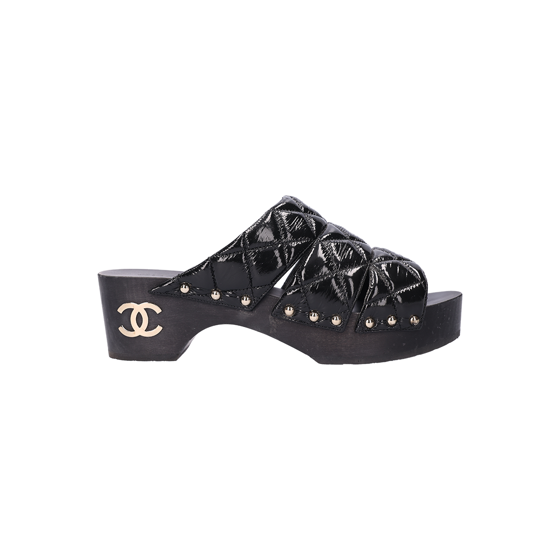 ITENPJHKHWCN Chanel Patent Calfskin Slippers Black