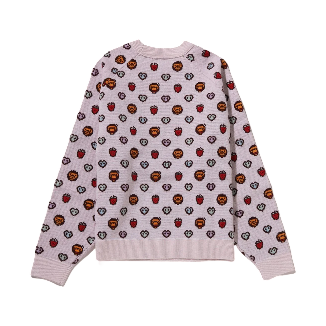 (W) 베이프 마일로그램 스위트 패턴 오버사이즈 스웨터 화이트((W) BAPE Milogram Sweets Pattern Oversized Sweater White) - 2