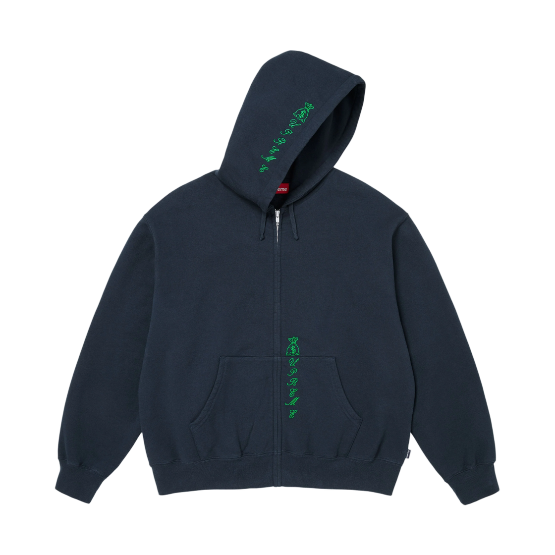 슈프림 갓 오버 머니 집업 후드 스웨트셔츠 네이비 - 26FW(Supreme God Over Money Zip Up Hooded Sweatshirt Navy - 26FW) - 2
