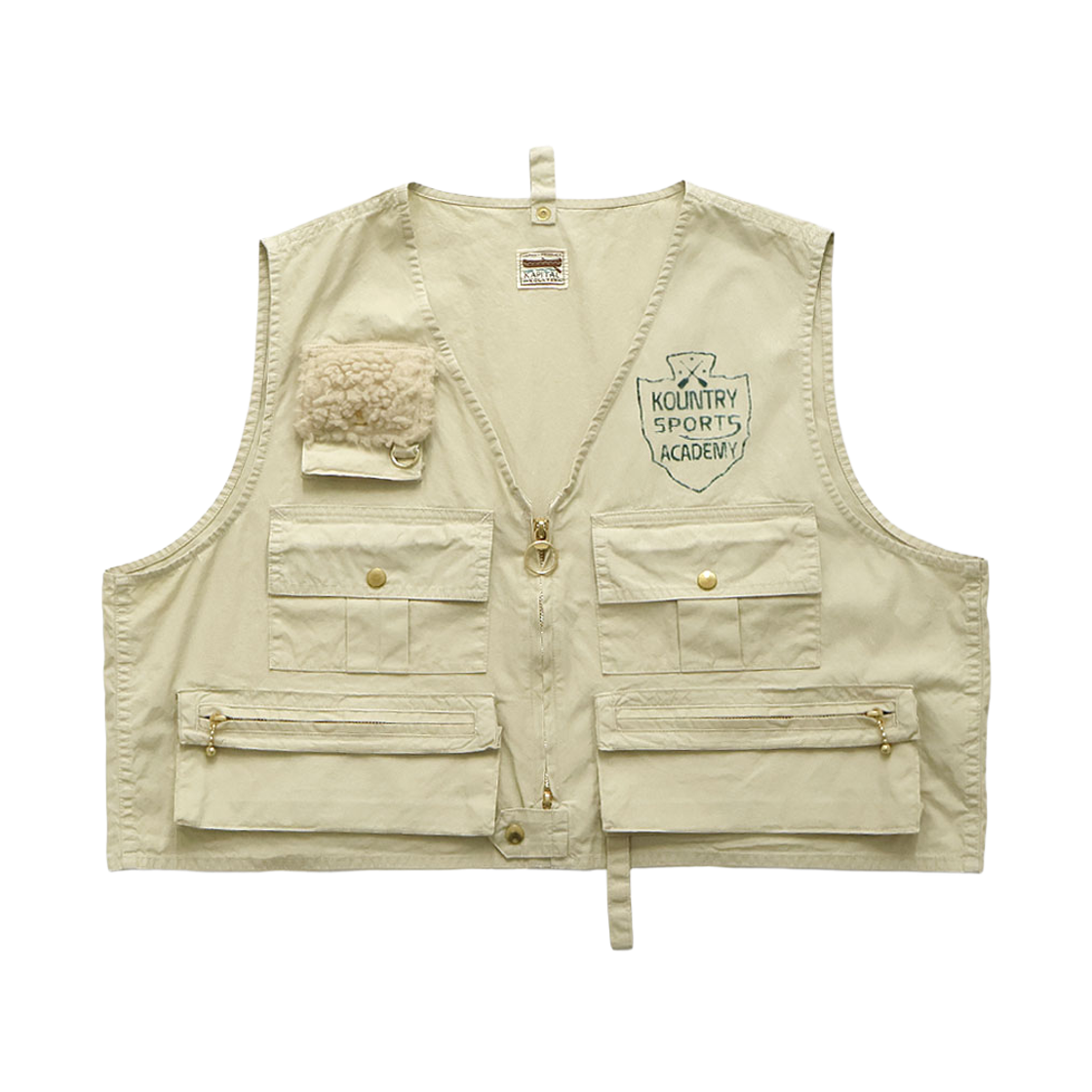 K2603SJ019 Kapital Poplin Fishing Vest Beige