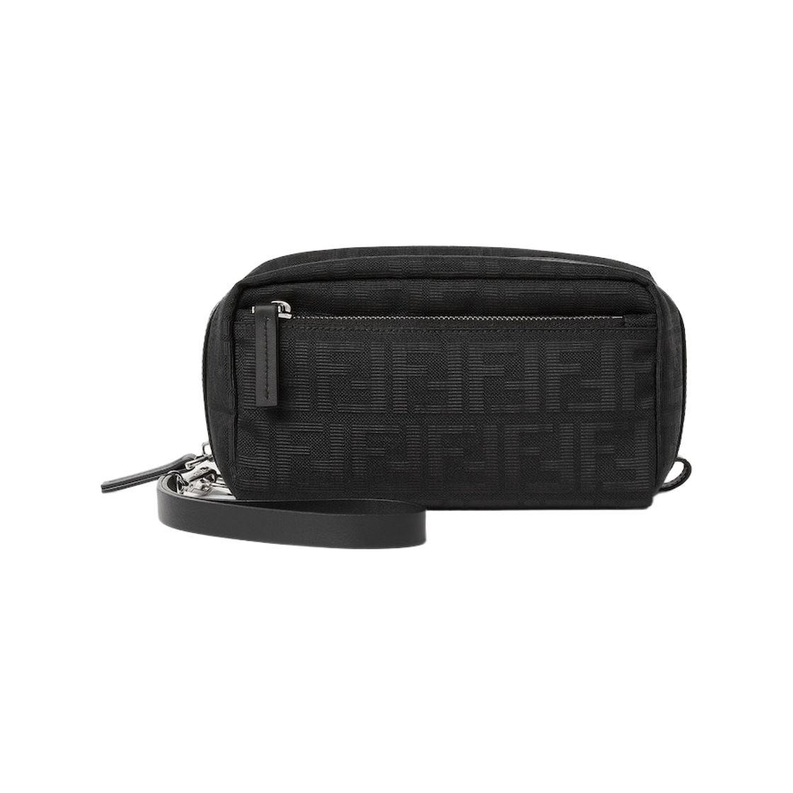 8N0216B16FF0QA1 Fendi Double Zipper Toiletry Small Case Black