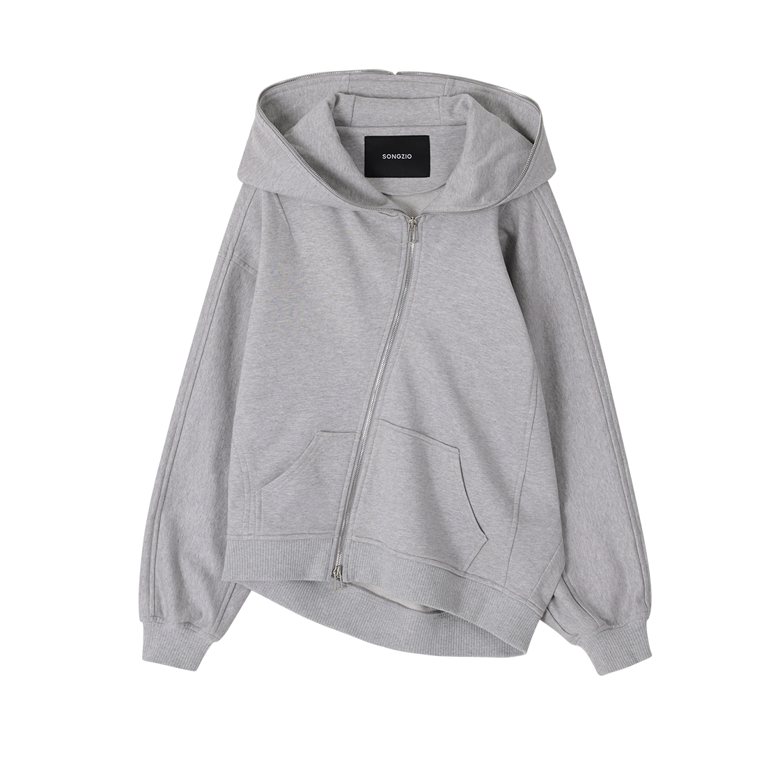 WI5TS703MG (W) SONGZIO COLLECTION Torque Hood Zip Up Melange Grey