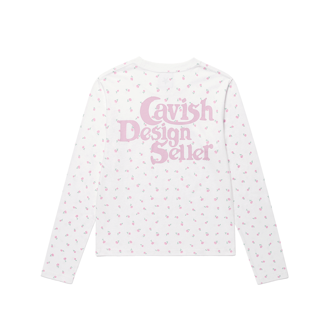 CV2GSUT551AWP CAVISH Flower Seller Logo LS Tee White (Pink)