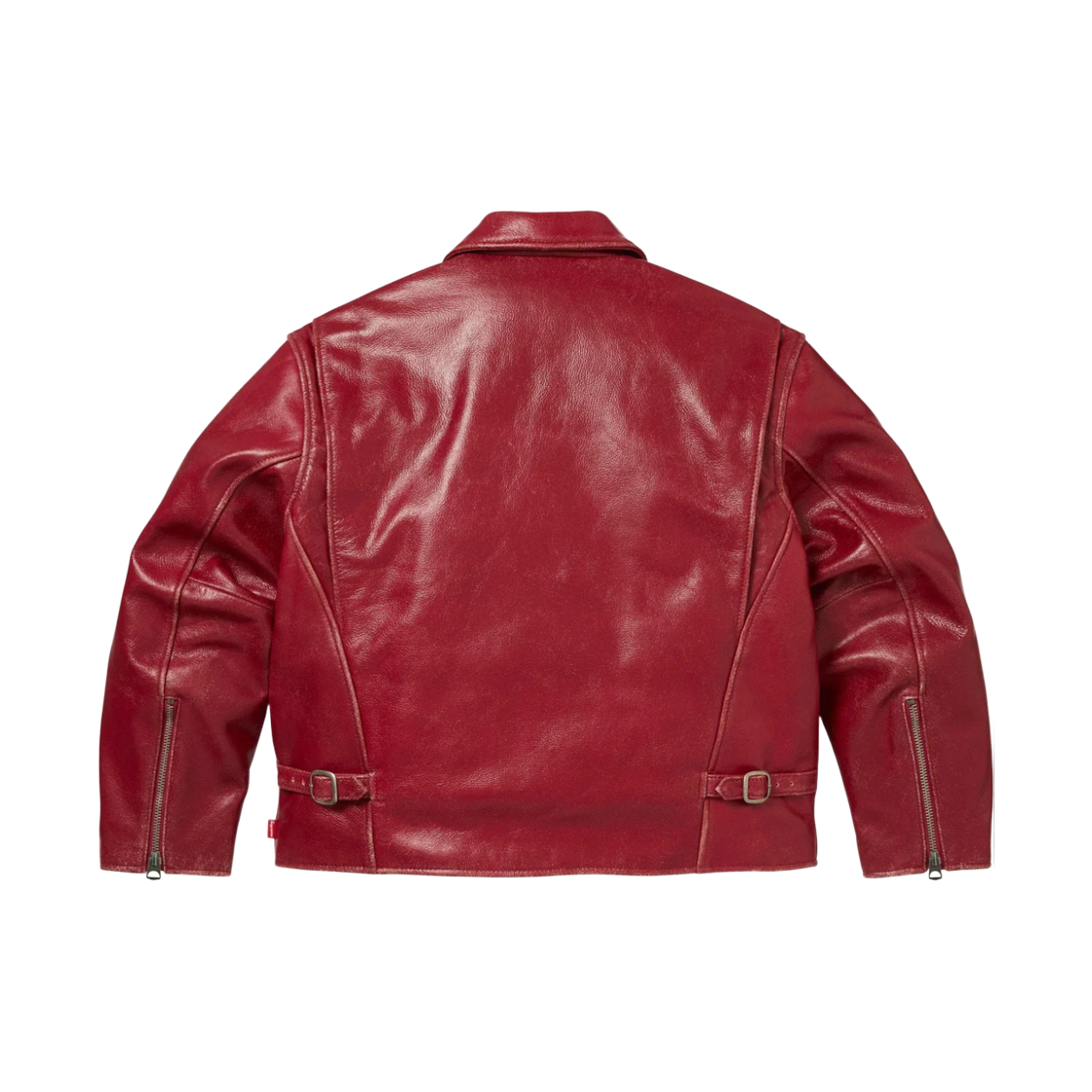 슈프림 x 쇼트 디스트레스드 레더 자켓 레드 - 26FW(Supreme x Schott Distressed Leather Jacket Red - 26FW) - 2