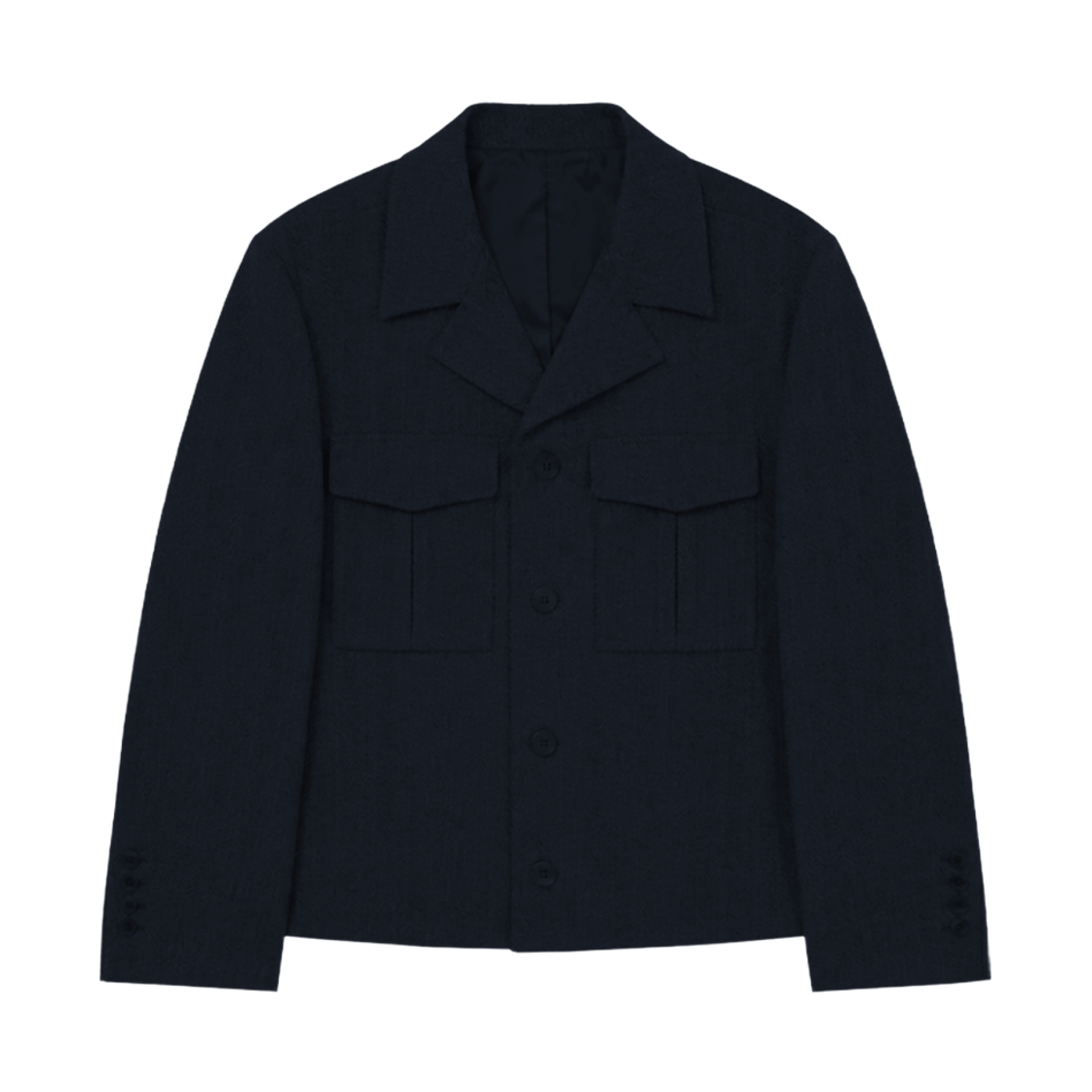 ARJK6303 Arrayed Brushed Herringbone Cropped Jacket Navy