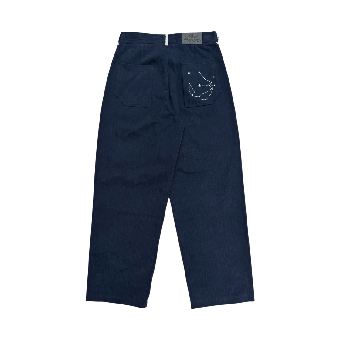 호노 리포트 별자리 와이드 코튼 팬츠 네이비(Hono Report Constellation Wide Cotton Pants Navy)