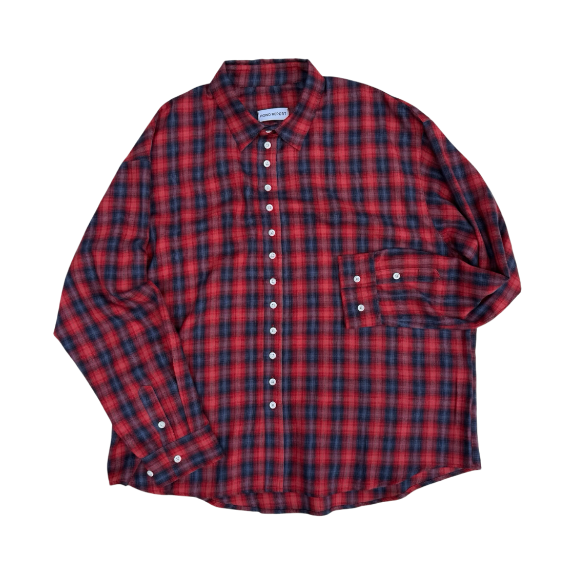 hono26fa06 Hono Report Multi Button Check Shirt Red