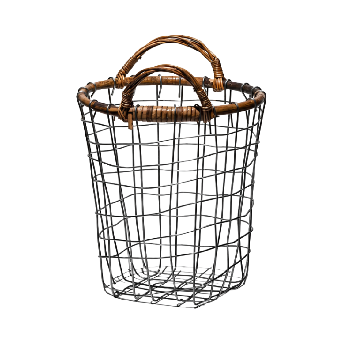 푸에브코 라탄 탑 와이어 바스켓 스몰 멀티 - 26FW(Puebco Rattan Top Wire Basket Small Multi - 26FW) - 1