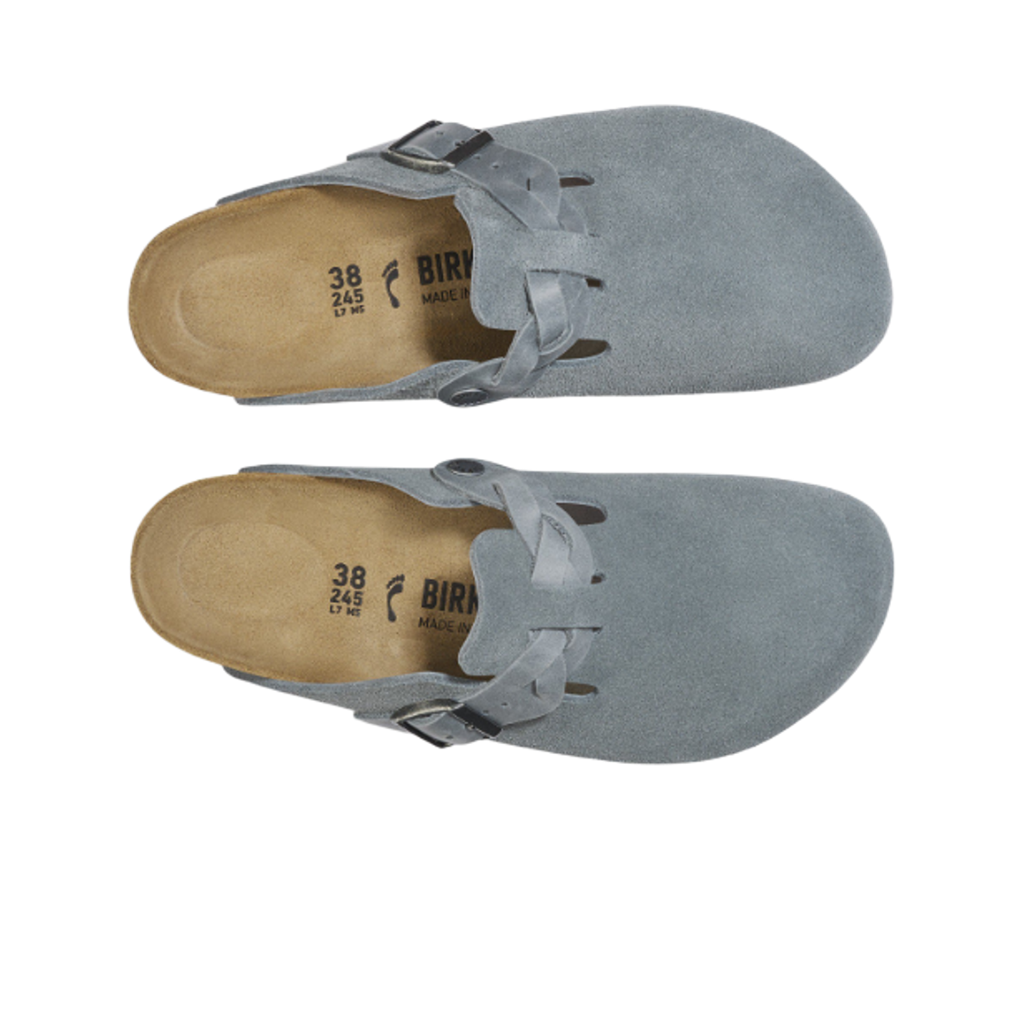 (W) 버켄스탁 보스턴 브레이디드 스웨이드 레더 바살트 그레이 - 레귤러((W) Birkenstock Boston Braided Suede Leather Basalt Gray - Regular) - 2