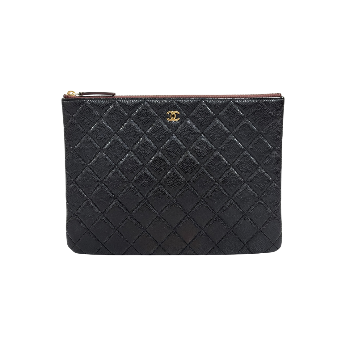 ITWUSNAKM66M Chanel Caviar Gold New Medium Clutch Bag Black