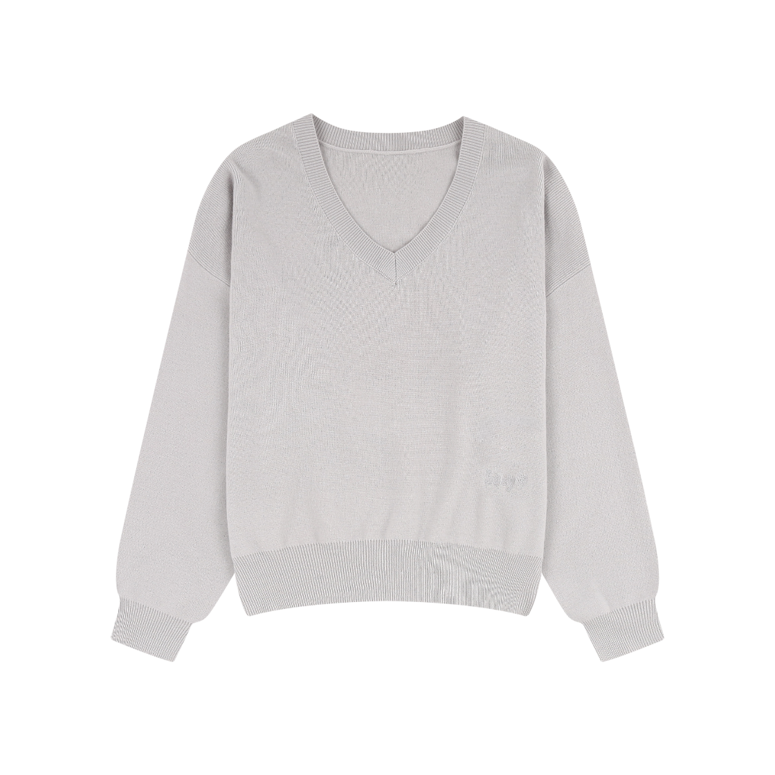 레이지지 클래식 브이넥 니트 라이트 그레이(LAZYZ Classic V Neck Knit Light Gray)