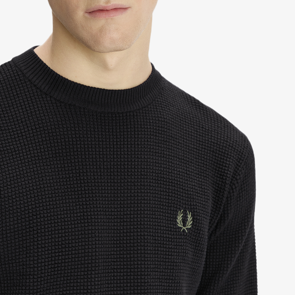 프레드페리 와플 스티치 니트 블랙(Fred Perry Waffle Stitch Knit Black) - 4