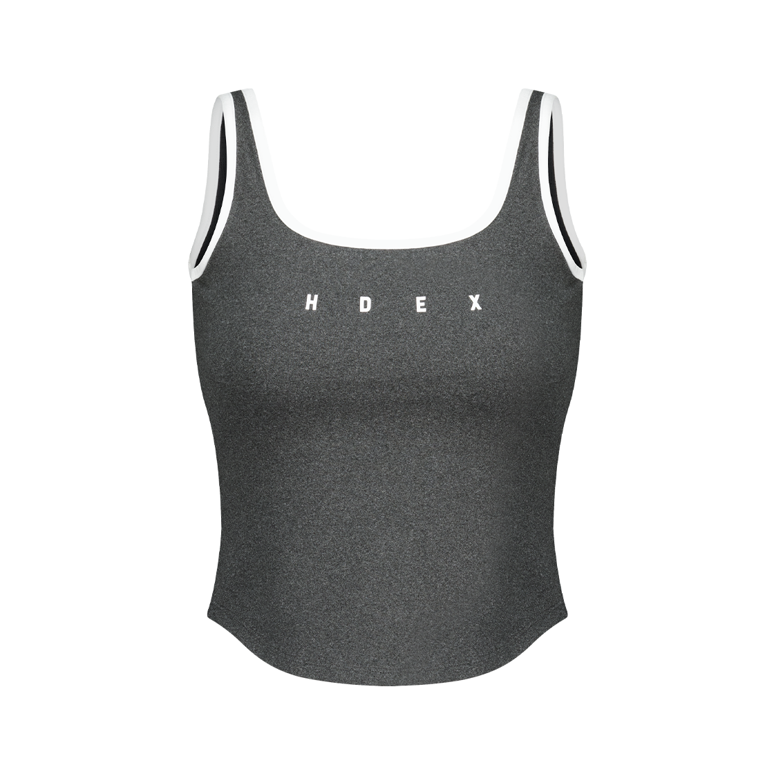 H1AM1WSSL05MCH HDEX Sophie Square-Neck Crop Bra Top Melange Charcoal