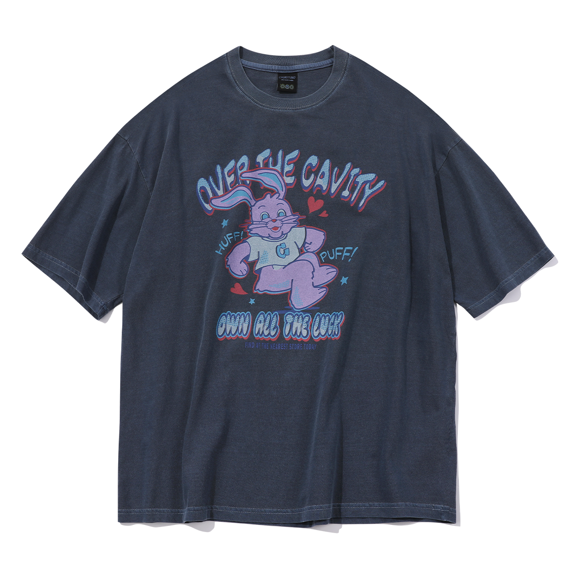 C24SE02 CPGN STUDIO HUFF Hoppi Pigment T-Shirt Dark Blue