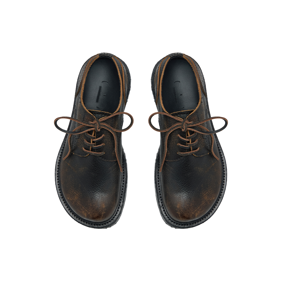 네거티브쓰리 모토 더비 슈즈 럽 오프 브라운(NEGATIVETHREE Moto Derby Shoe Rub Off Brown) - 2
