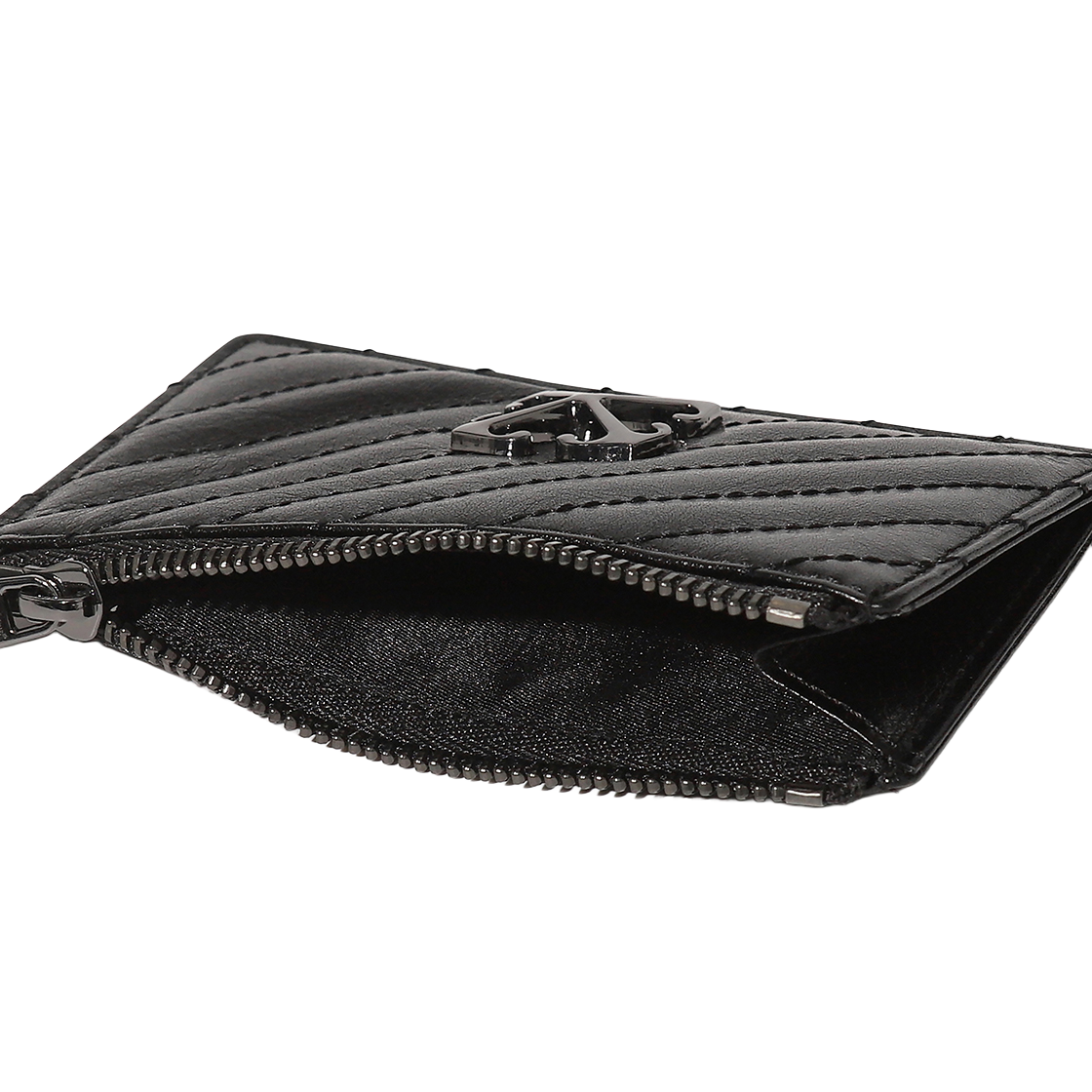 오프화이트 퀼티드 카드 월렛 숏 (블랙)(Off-White Quilted Card Wallet Short (Black)) - 3