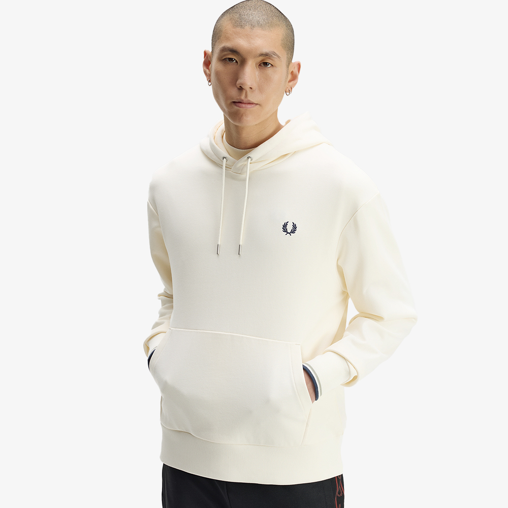 프레드페리 릴렉스드 팁드 후드 스웻셔츠 에크루(Fred Perry Relaxed Tipped Hooded Sweatshirt Ecru) - 4