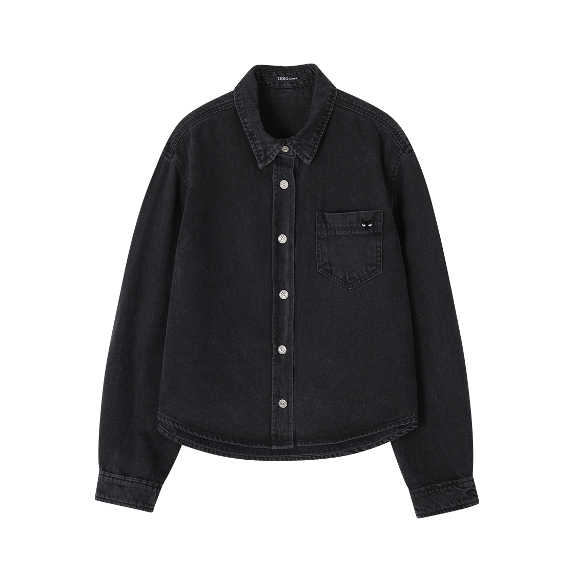 WI5SH802BK (W) SONGZIO ZZERO Panther Flare Denim Shirt Black