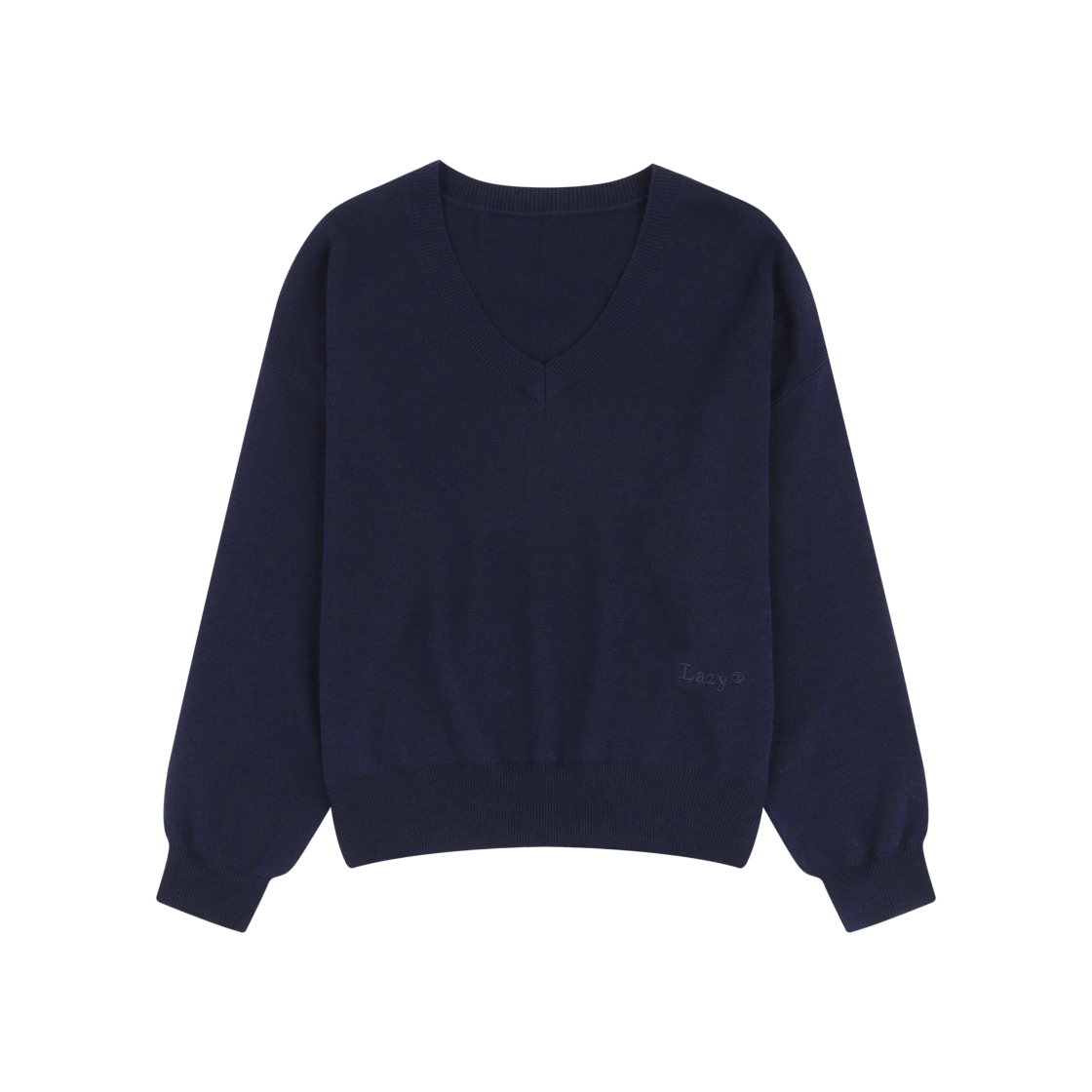 레이지지 클래식 브이넥 니트 네이비(LAZYZ Classic V Neck Knit Navy)