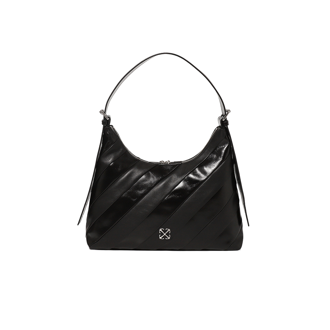 OWB66HO8501 Off-White Stripe Hobo Bag (Black)