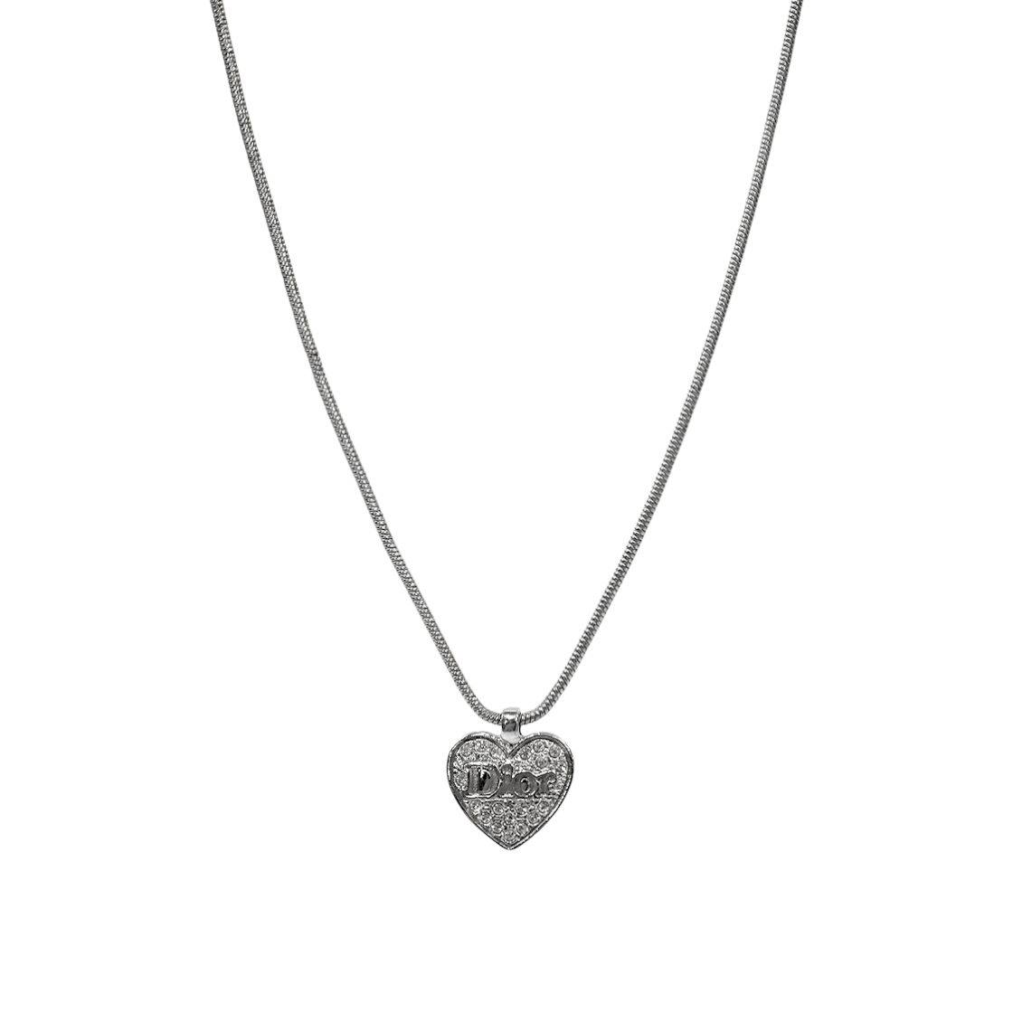 ITQAQTQRK6I5 Dior Cubic Heart Silver Necklace