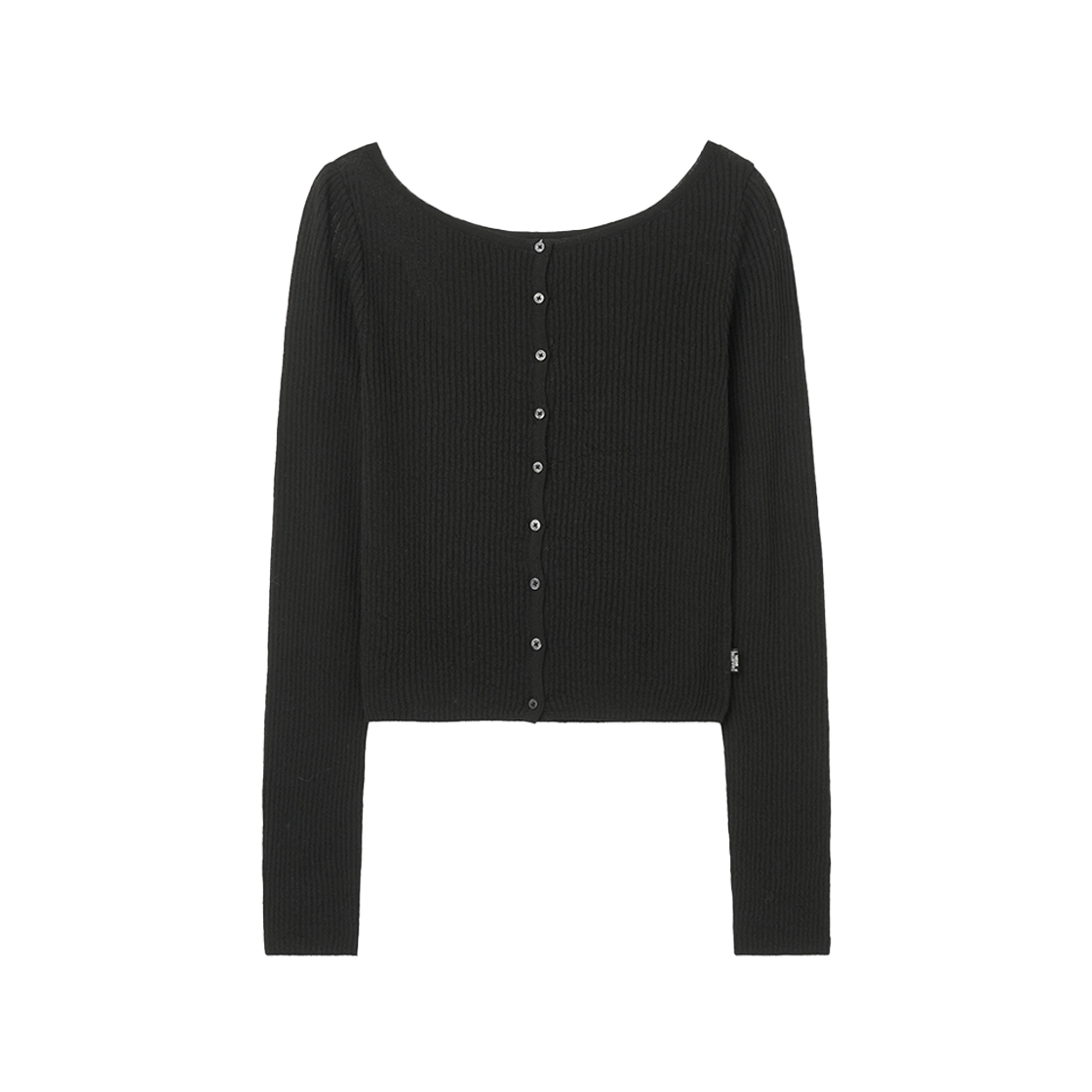 SW2E2KT02BK symmetric percent Boat Neck Cardigan Black