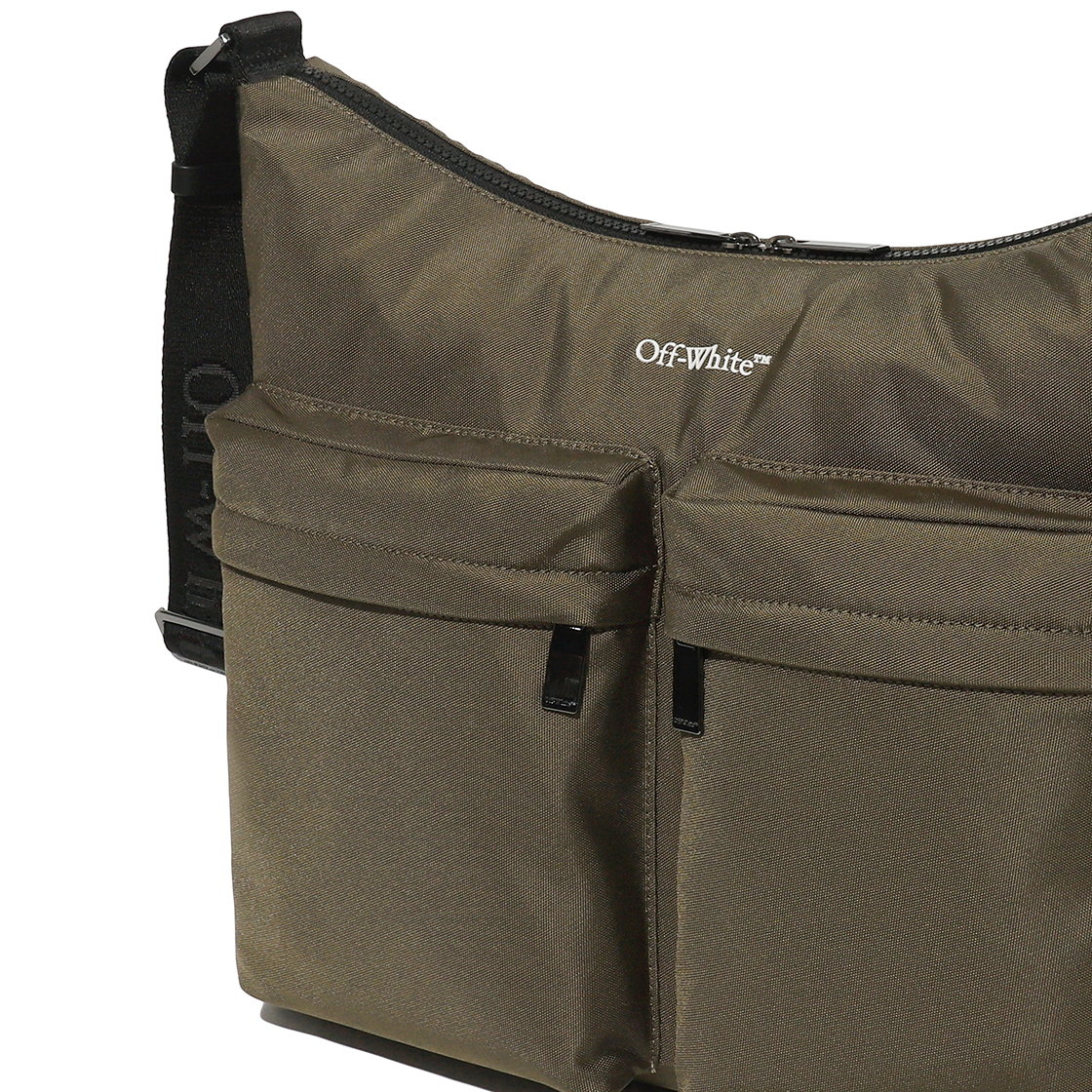 오프화이트 포켓 숄더 백 (카키)(Off-White Pocket Shoulder Bag (Khaki)) - 4
