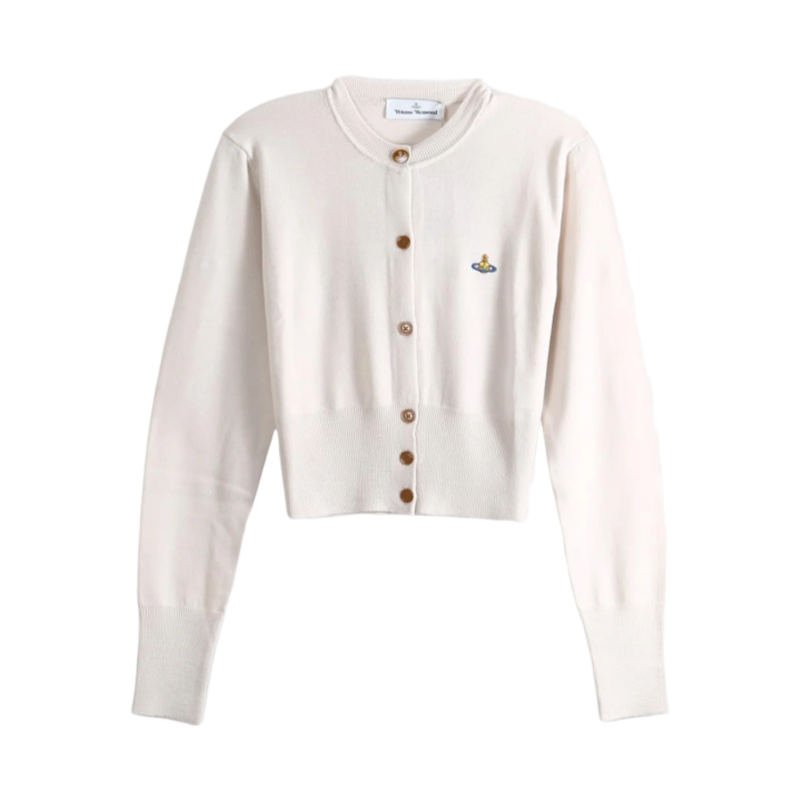 1803002U-Y005E-A406 (W) Vivienne Westwood Bea Cropped Wool Cardigan Lime Stone