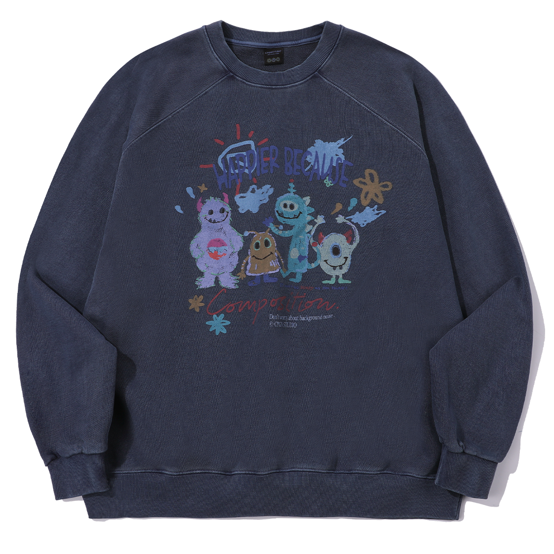 CP24B43 CPGN STUDIO happy day Pigment Sweatshirt Dark Blue