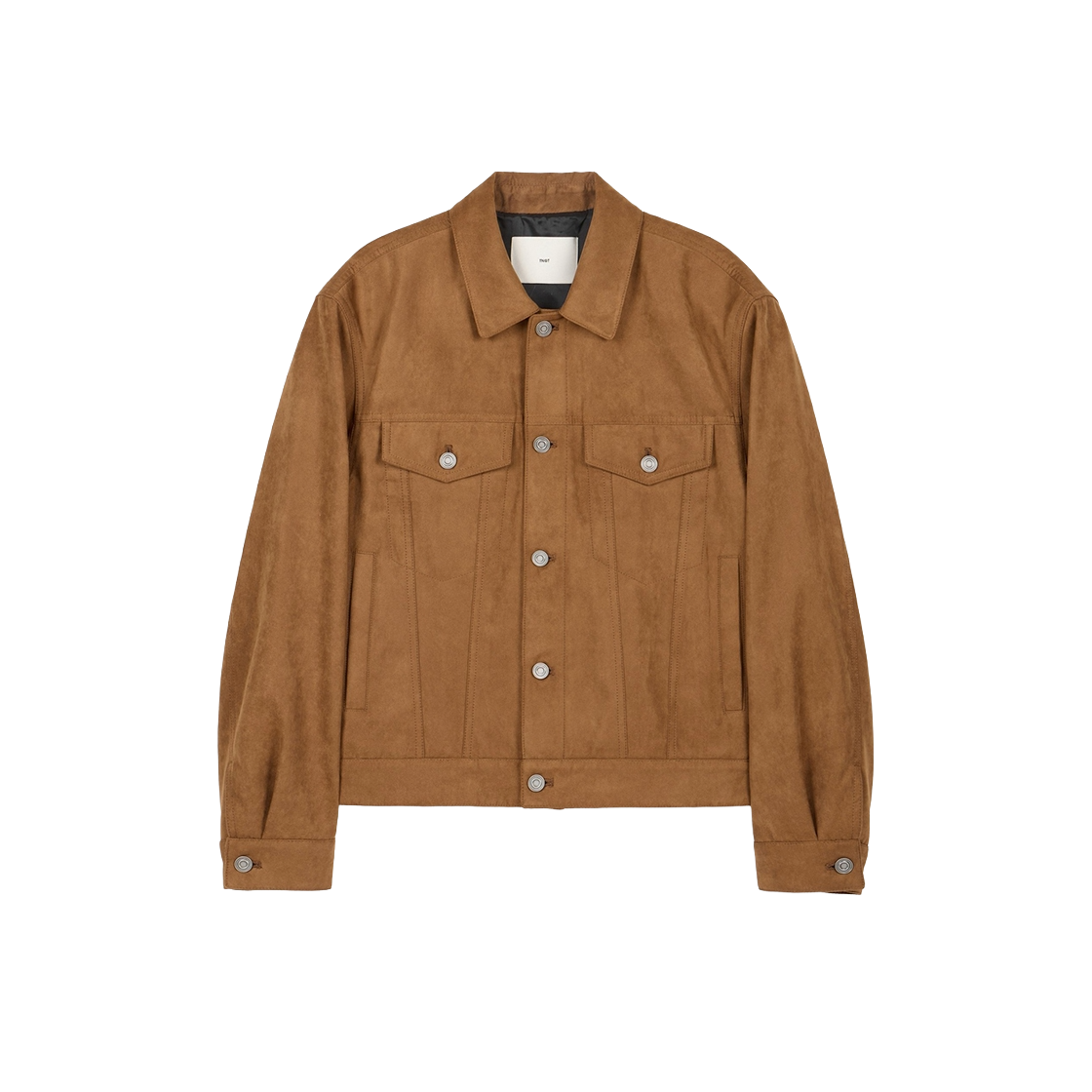 TNJU6F101CM TNGT Faux Suede Trucker Camel Brown