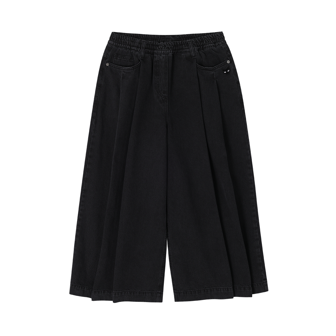 WI5PT802BK (W) SONGZIO ZZERO Panther Crop Wide Denim Black