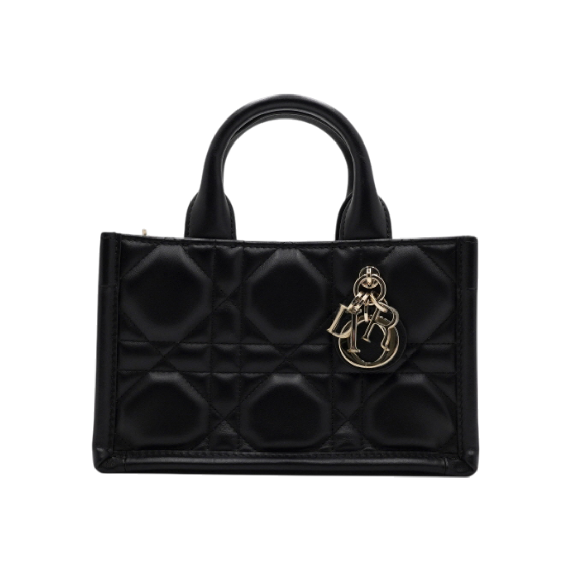 ITOAILWCE7HB Dior Mini Black Macro Cannage Leather Lady Dior Book Tote Bag