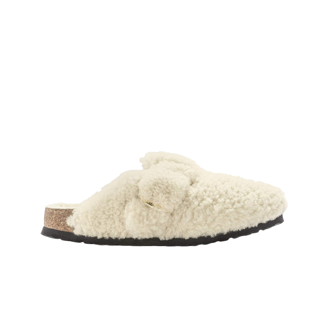 1025678 (W) Birkenstock Boston Big Buckle Shearling Eggshell - Regular