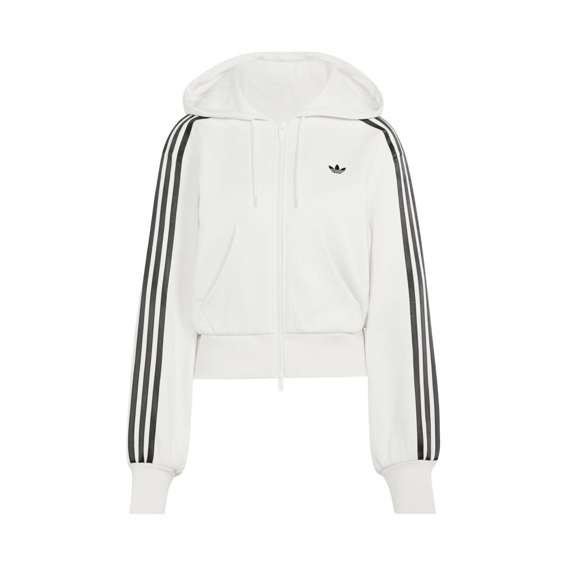 LC8124 (W) Adidas Originals Crop Zipper Hoodie Sweatshirt Cloud White - KR Sizing