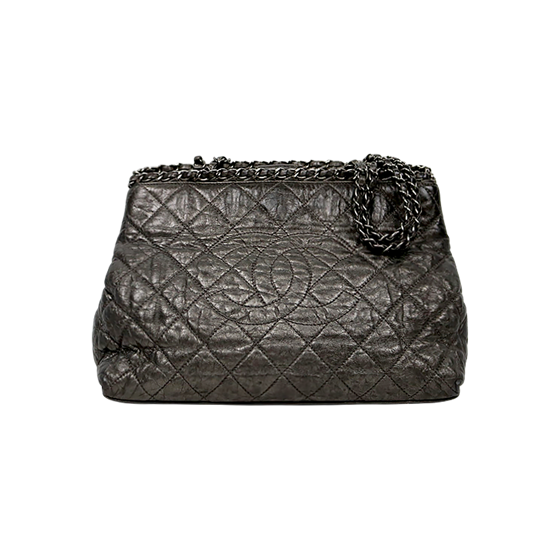 ITDP83NEJGMN Chanel Metallic Silver Big CC Chain Shoulder Bag